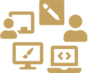 icons role - writer, instructor, designer, developer, manager