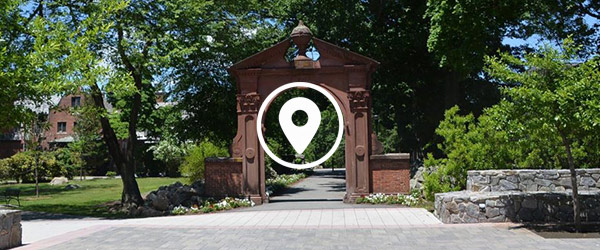Ramapo College Arch in the summer