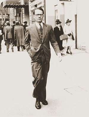 Varian Fry walking along the street in Marseilles