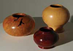 Various turned wood bowls by Phyllis McGraw