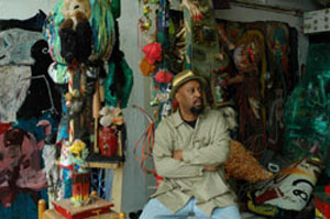 Artist James Andrew Brown in his studio