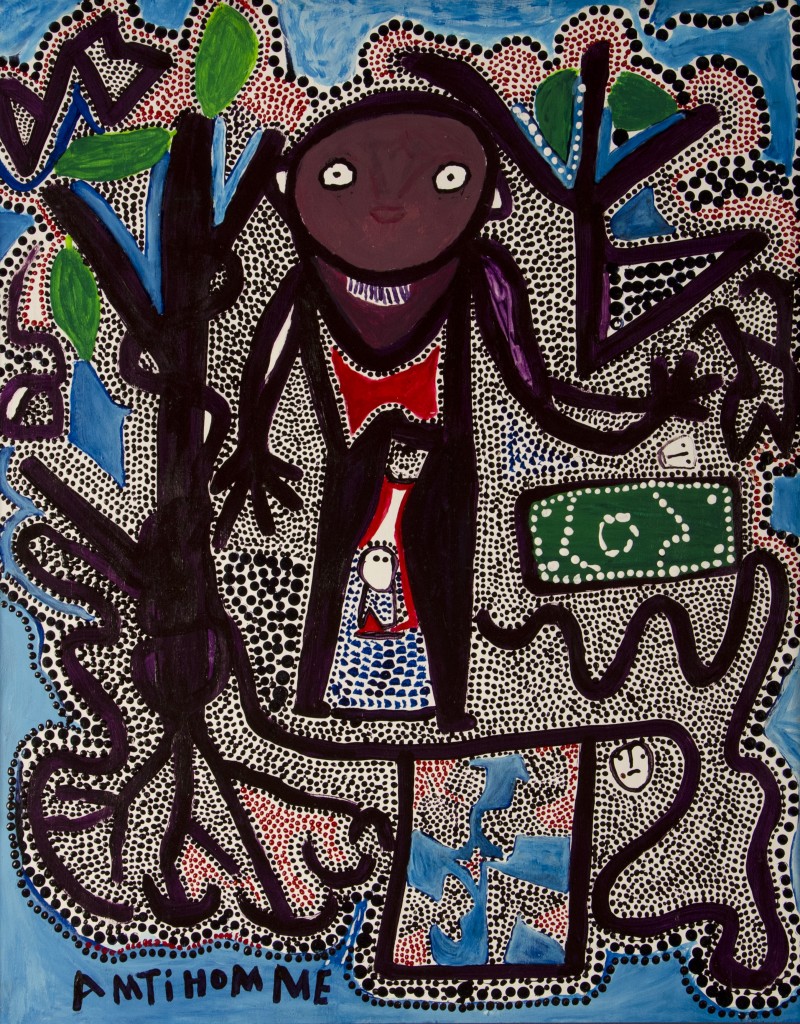 Antihomme, Haiti, <em>Loa Giving Birth</em>, 1981, acrylic on board, Rodman Collection, Ramapo College of New Jersey