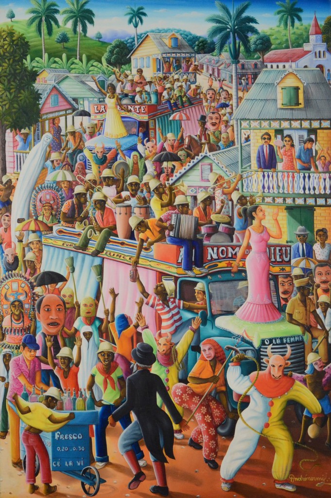 André Normil, Haiti, <em>Carnival</em>, c. 1990, acrylic on canvas, Rodman Collection, Ramapo College of New Jersey