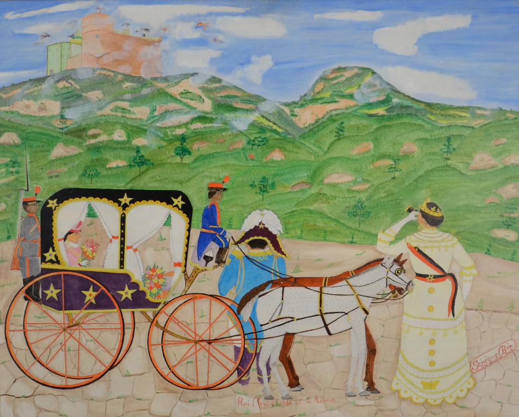 Senêque Obin, Haiti, <em>Christophe, Family and Citadel</em>, 1960, oil on board, Rodman Collection, Ramapo College of New Jersey