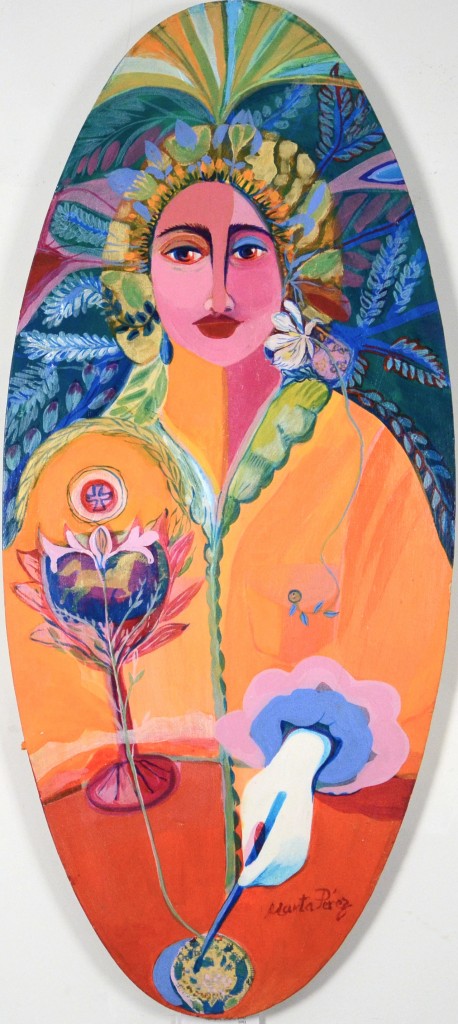Marta Perez, Puerto Rico, <em>Self-Portrait</em>, 1990, oil on plywood, Rodman Collection, Ramapo College of New Jersey