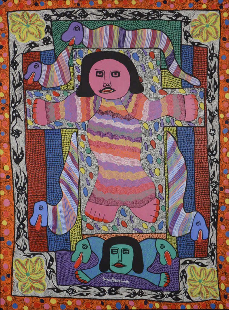 Prospere Pierre-Louis, Haiti, <em>Crucifixion of The Rag Doll</em>, 1983, acrylic on canvas, Morris/Svehla Collection, Ramapo College of New Jersey