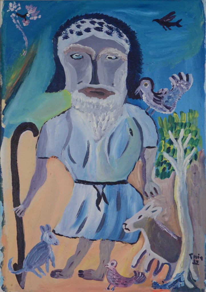 Tchialy, Haiti, <em>Good Shepherd</em>, n.d., oil on canvas, Rodman Collection, Ramapo College of New Jersey