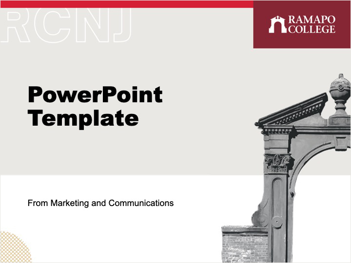 4:3 Power Point Template for Ramapo College