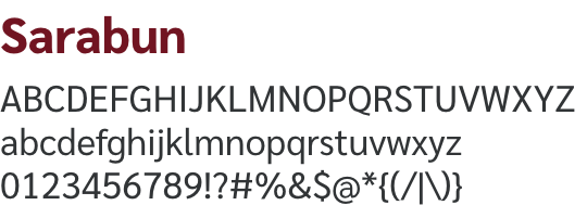 Sarabun font example