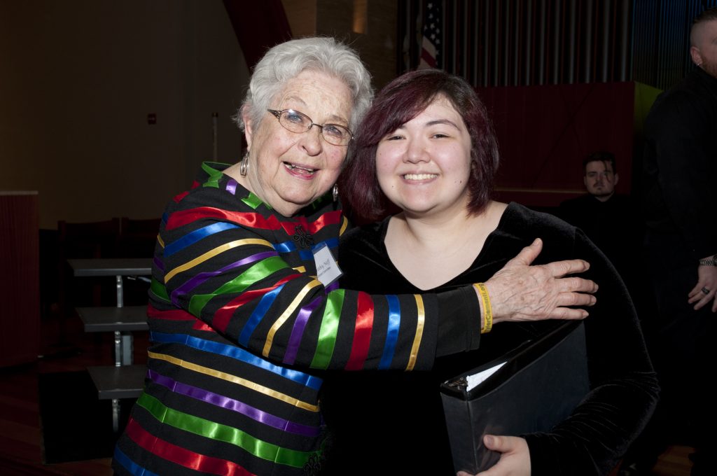 Dorothy Neff with her scholorship recipient Lisa French.