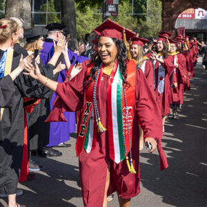 Graduate RCNJ student during arching graduating ceremony