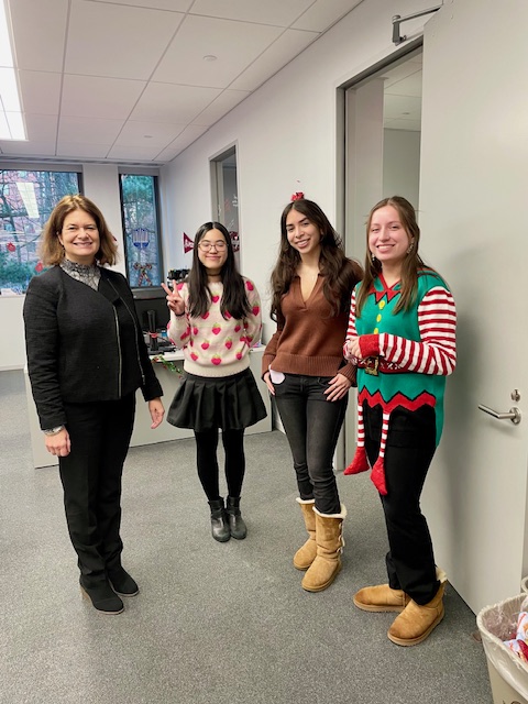 Susan, Selena, Valeria, Amy at the Ugly Sweater Holiday Party 2023