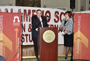 At the campaign Public Announcement Gala, Allendale residents Lawrence C. and Theresa Salameno made a surprise announcement of a $3 million gift.