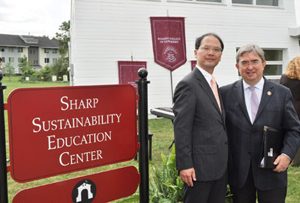 (L to R) Toshiyuki Osawa, chairman of the board and CEO of Sharp Electronics Corp. and Ramapo College President Peter P. Mercer.