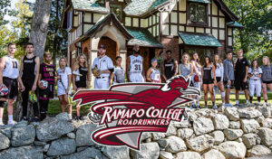 Ramapo College athletes lined up by the Admissions office