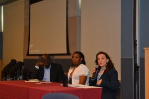 (Left to Right) Ahmed H. Adam, Eugenie Mukeshimana and Ani Tchaghlasian