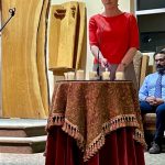 Rabbi Schwartzman lights candles