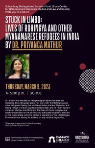 Flyer for the event with picture of Priyanca Mathur. No text not written on the webpage as well.