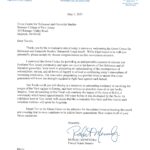 Letter from Senator Menendez congratulating the Gross Center on obtaining a Czech Memorial Scroll
