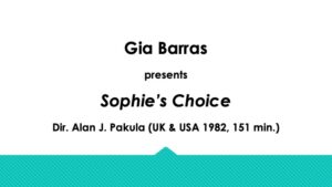 Plain text: Gia Barras presents "Sophie's Choice"