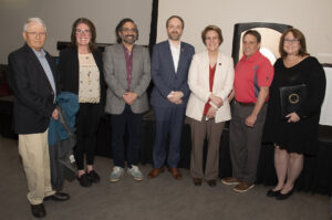 From left to right: Michael Riff, State Senator Holly Schepisi, Jacob Labendz, Ambassador Jakub Kulhánek, President Cindy Jebb, Mayor James Wysocki, and County Commissioner Tracy Zur