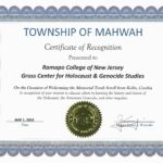 Commemorative plaque from Mahwah Township.