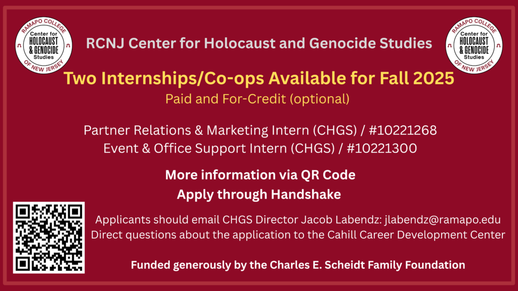 Information about the co-op/internship program that can be found on the normal text of this page. Includes note about generous funding from the Charles E. Scheidt Family Foundation