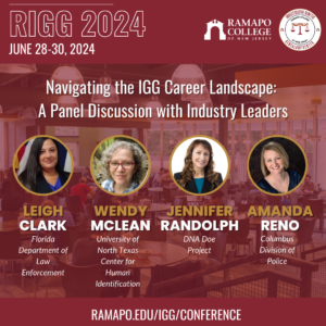 Image featuring four speakers from the career panel discussion at RIGG: Leigh Clark, Wendy Mclean, Jennifer Randolph and Amanda Reno.
