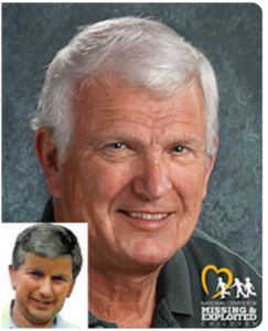 Inset: Photo of Charles Martin Vosseler in the 1980s. Main Photo: Age Progression provided by NCMEC.