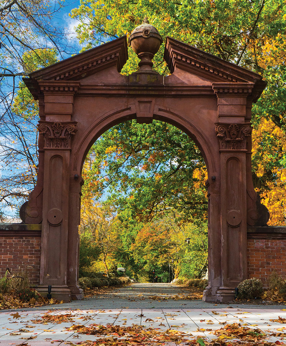 Havemeyer Arch on Ramapo College's campus in the fall