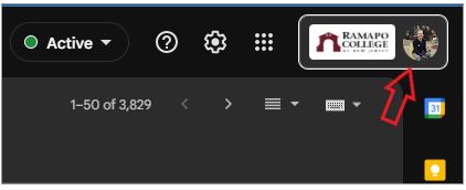 Gmail screenshot showing profile icon