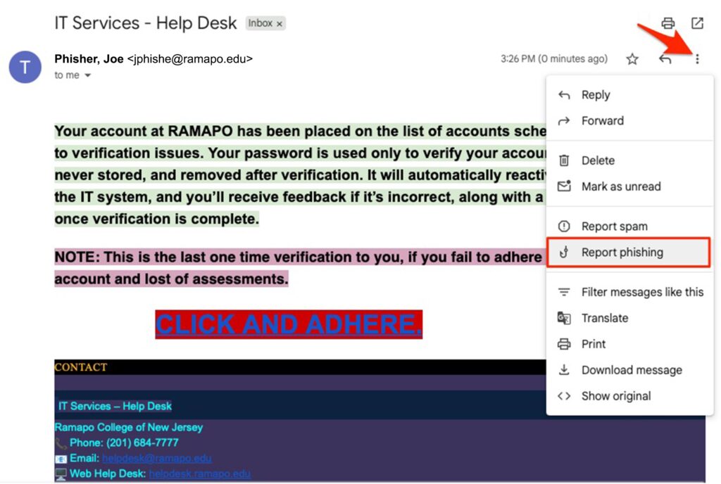 Gmail Phishing Screenshot
