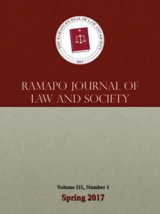 Ramapo Journal of Law & Society Spring 2017 Edition Cover