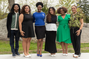 This photo is a collection of student leaders from the Black Student Union (BSU) together for their picture at the 2026 Student Leadership Awards