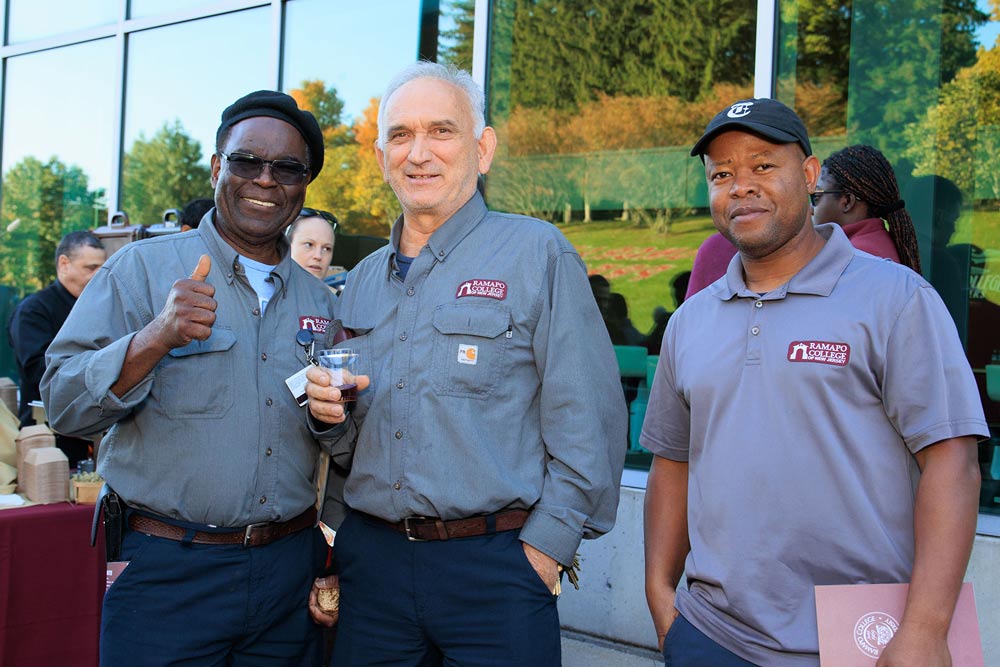 Ramapo College workers enjoying the reception