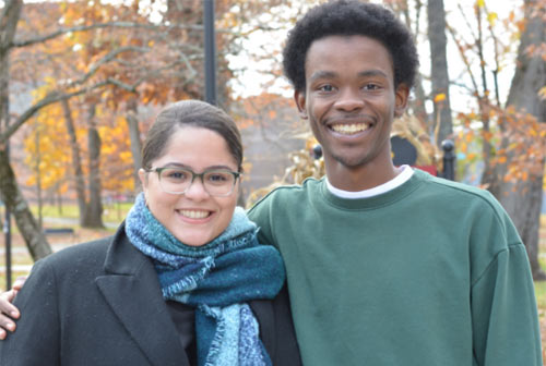 Keith Hurst ‘24 with his EOF Advisor, Natalie Quiñones ‘15.