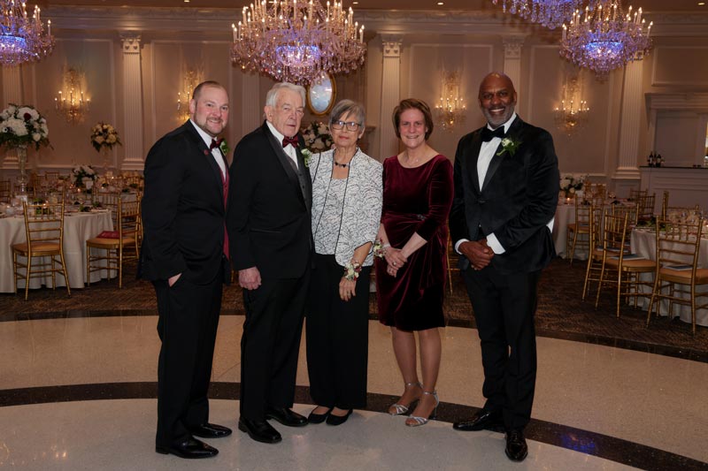 Chris Romano, Bill and Linda Dator, President Cindy Jebb, Keith Dawkins ’94