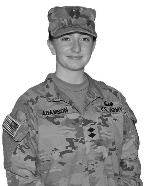 Olivia-Adamson-ROTC-Nursing-cutoutbw Olivia Adamson wearing her military uniform