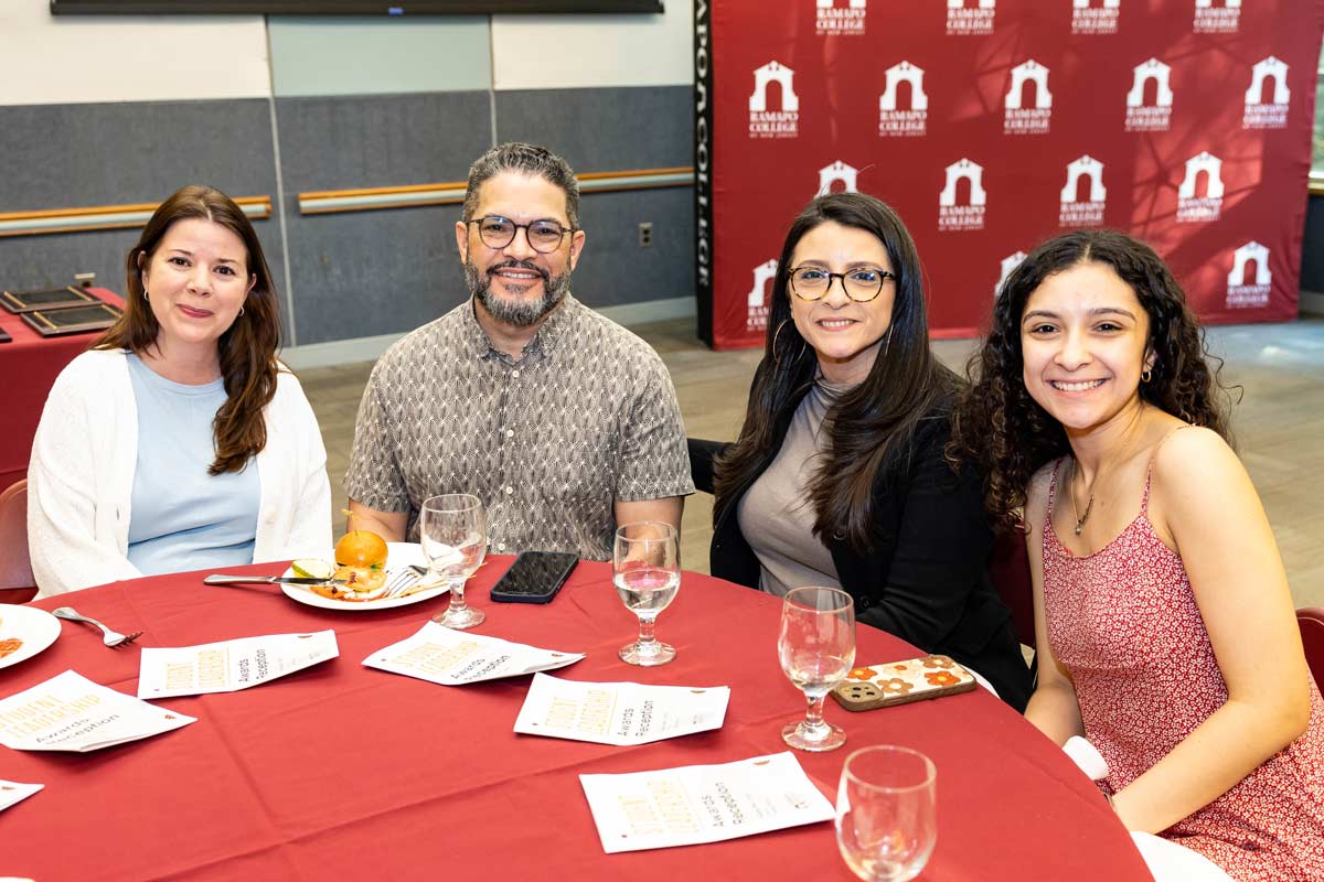 Viera Leadership Awards: (left to right) Professor Rebecca Root, Pedro, Shirlie and Stefanie Viera.
