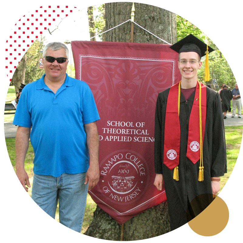 2016 Arching ceremony with Frank Mark '79 and Frank Mark Jr. '16