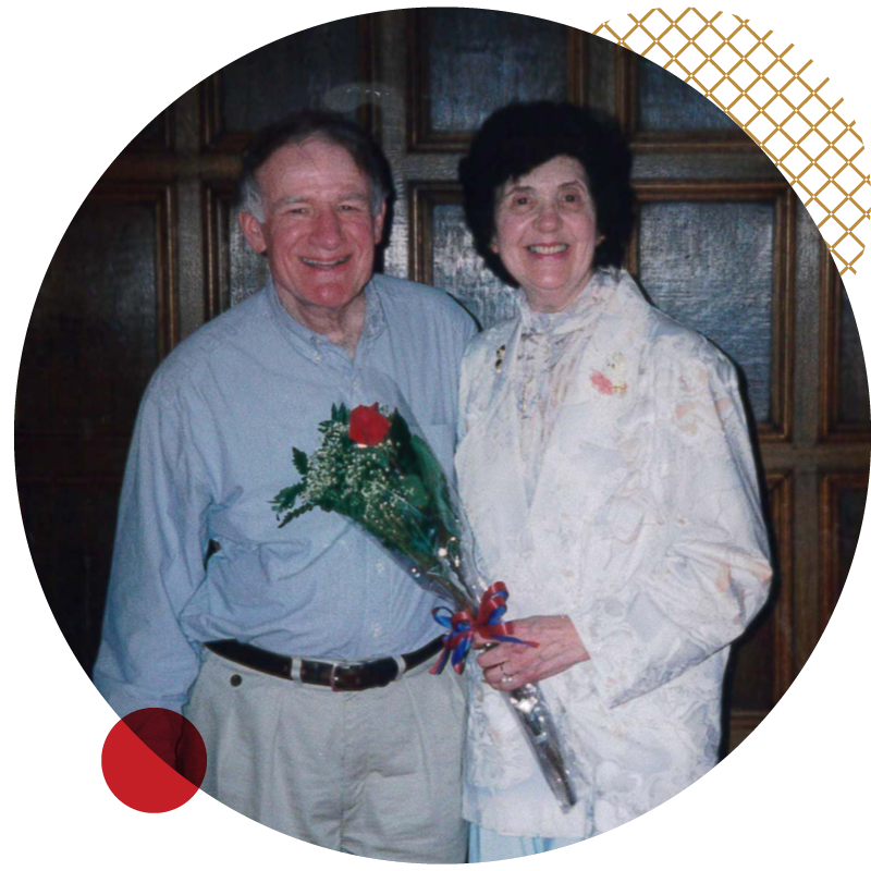 Rose Marie Mark ’05 with Professor Emeritus Charles Carreras at the Literature Honor Society induction