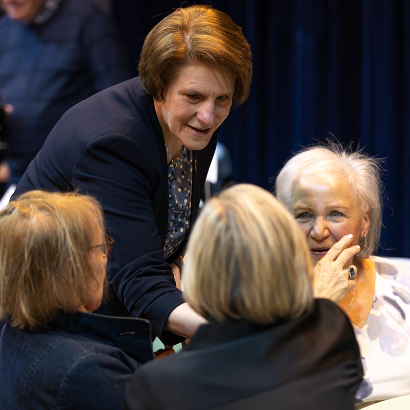President Jebb speaking with guest at the Foundation’s Performing Arts Dinner