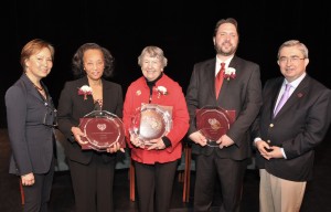 Angelica Berrie, honorees Joyce Jenkins, Edith Coogan,Joseph Blythe and Peter P. Mercer