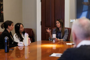 Student leaders got to meet with Easterly during her visit.