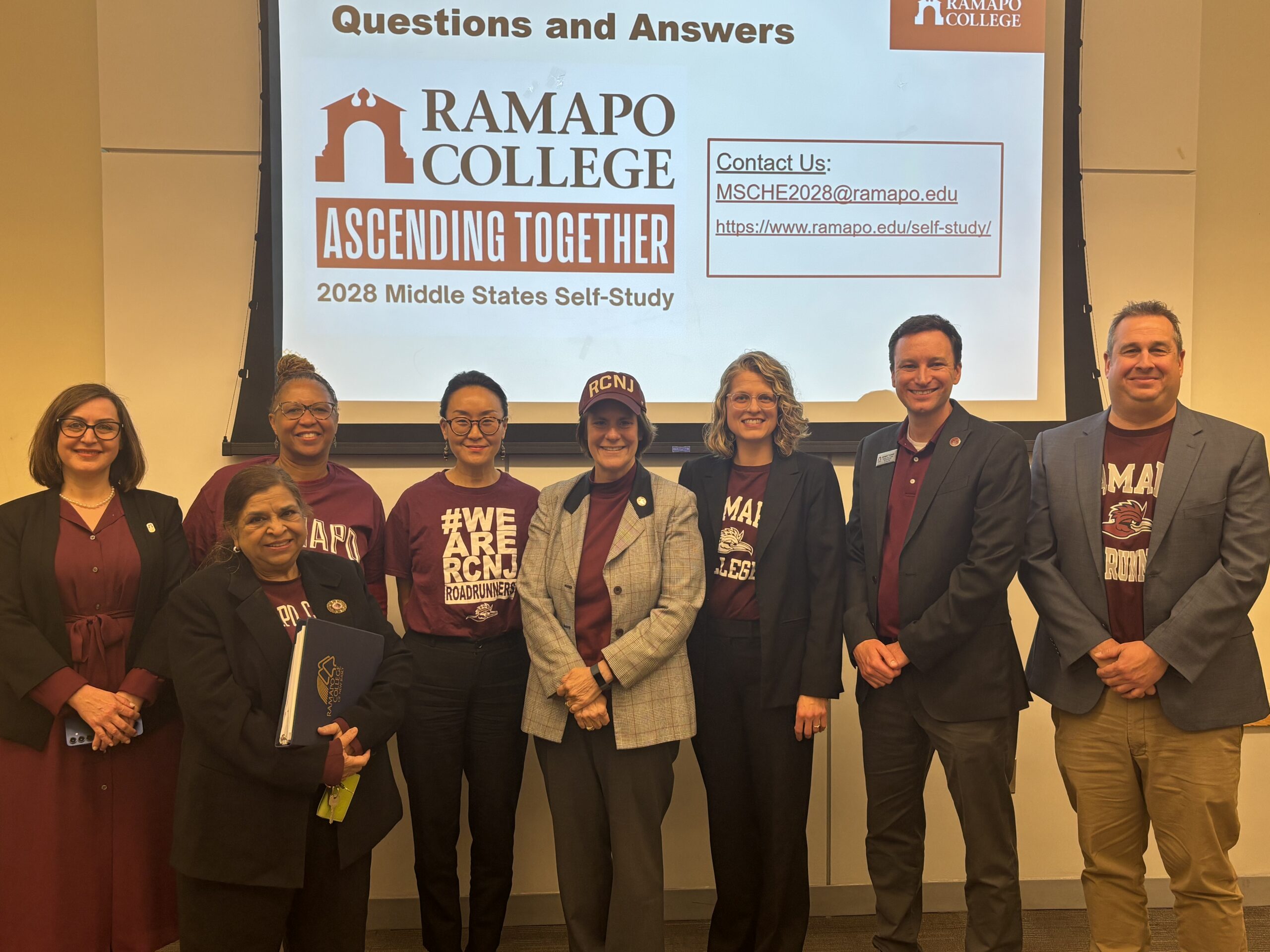 Ramapo College's MSCHE Executive Steering Committee and President Jebb