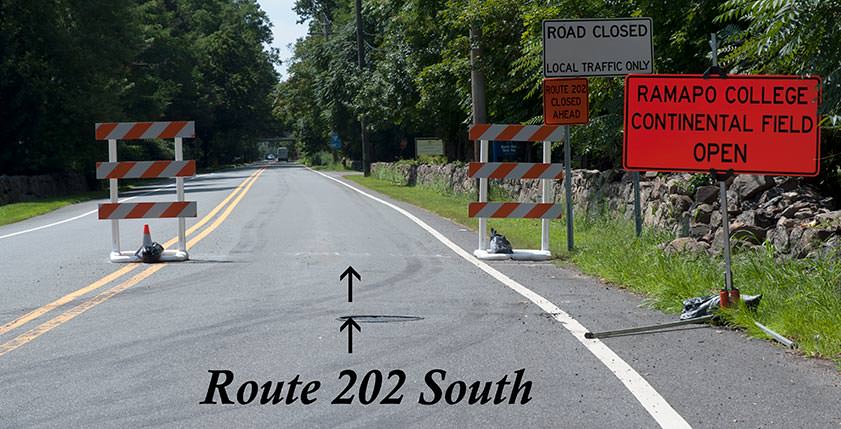Road Closure Sign on Route 202 South 