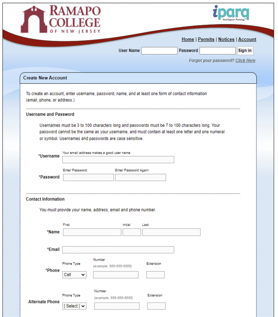 Permit Store - Enter Information Screen