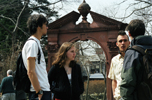students in front of the Arch