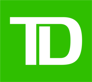 TD Bank logo featuring a bold white TD on a green square background.