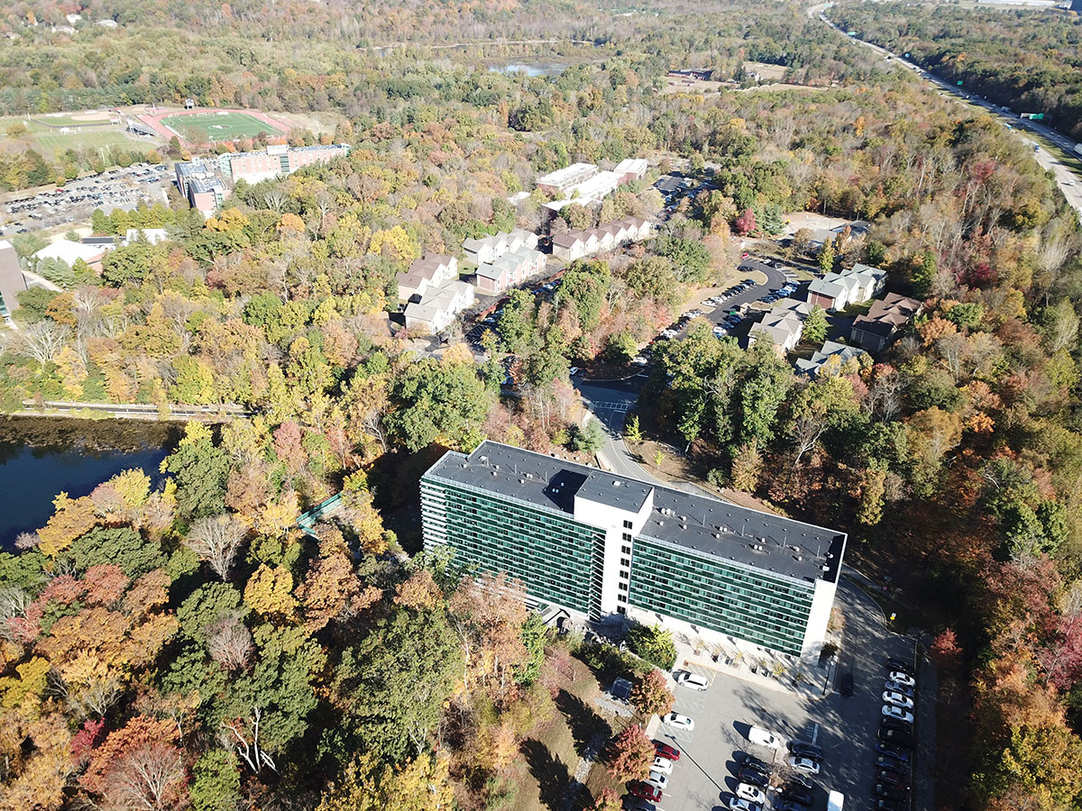 Aerial shot of Overlook and CPA buildings